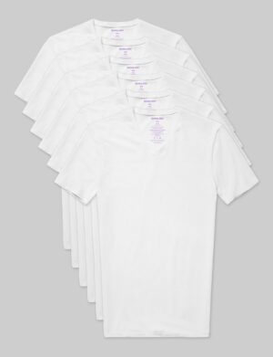 Cool Cotton High V-Neck Stay-Tucked Undershirt (6-Pack)