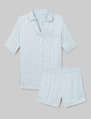 Women's Satin Jacquard Pajama Top & Short Set